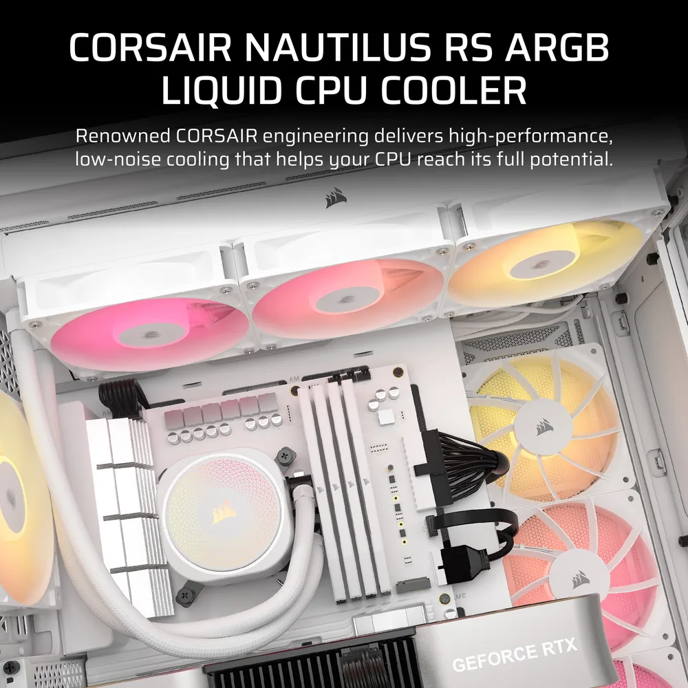 קירור נוזלי Corsair NAUTILUS 360 RS ARGB לבן – מבט נוסף