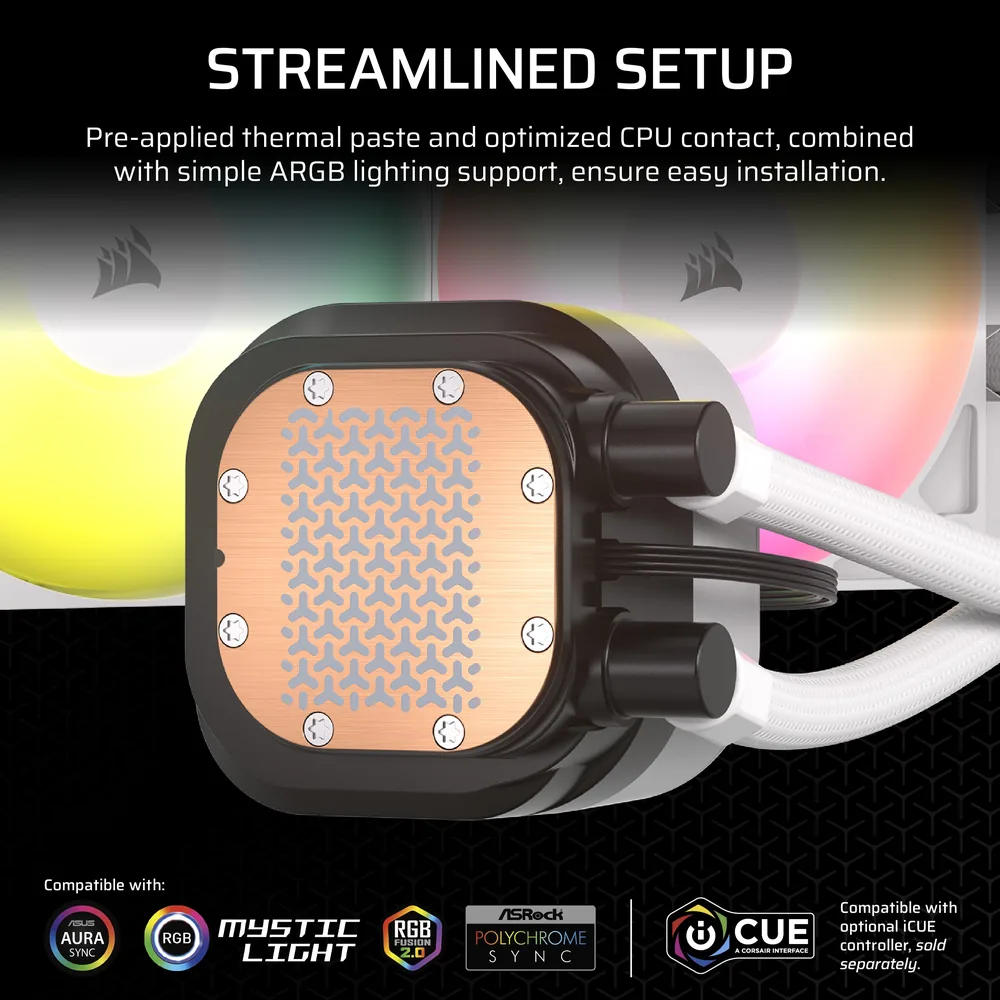 קירור נוזלי Corsair NAUTILUS 360 RS ARGB לבן – פרטים נוספים