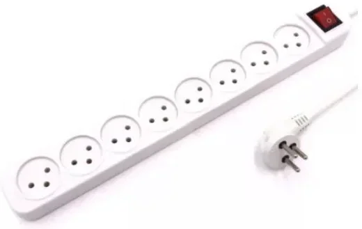 מפצל חשמל ל-8 שקעים עם כבל מאריך Luggar Multi Socket 8 Way 1m + power switch