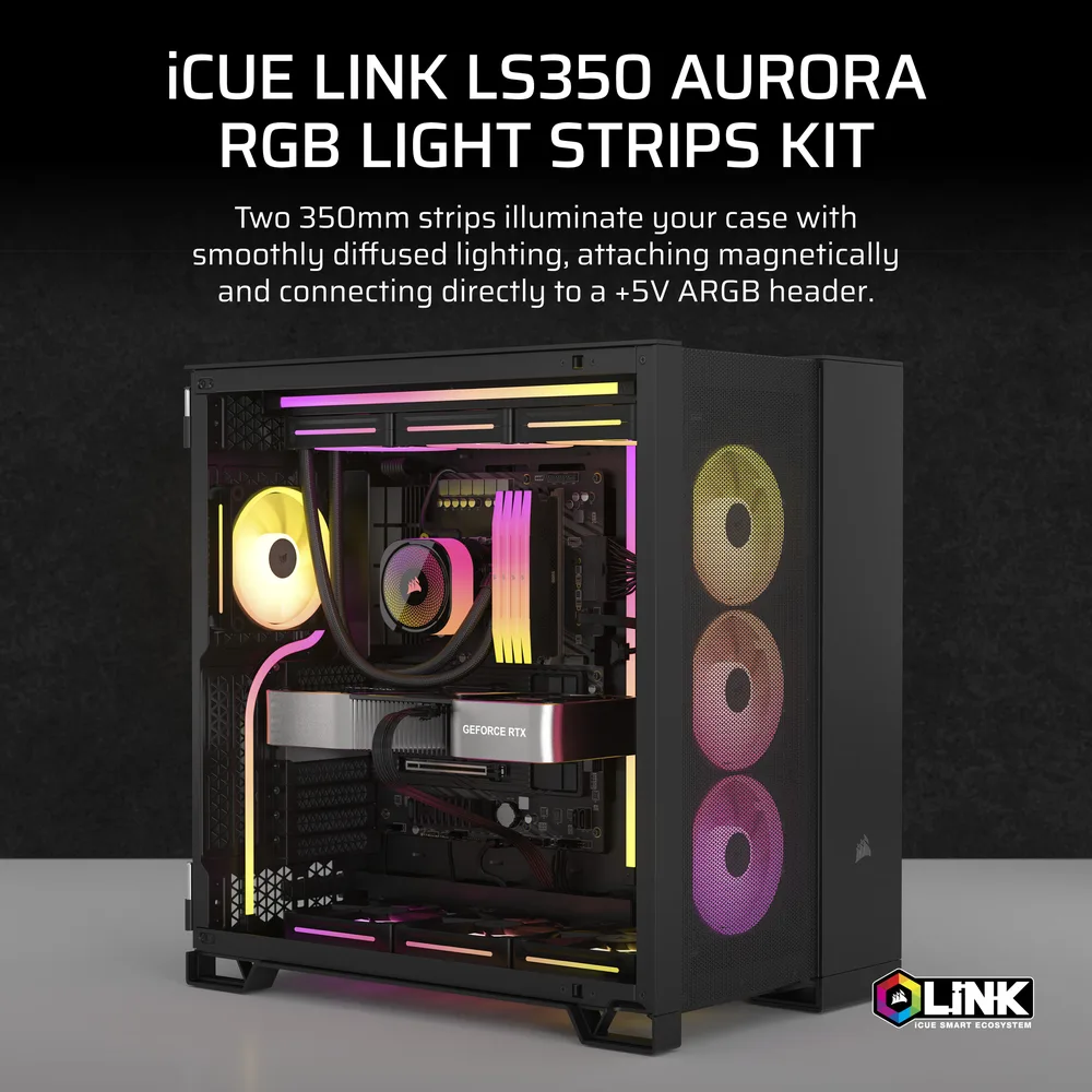 Corsair iCUE LINK LS350 Aurora RGB — Magnetic Lighting Strip Kit – Another View