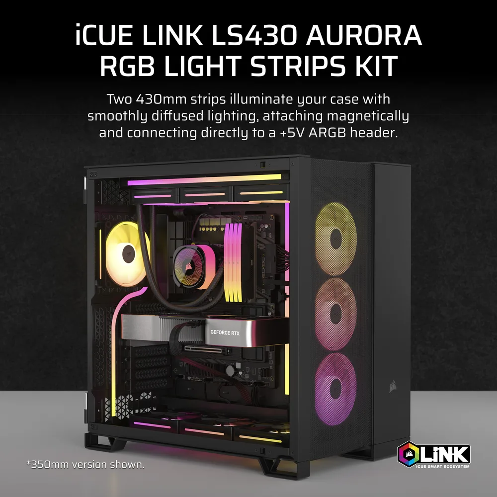 Corsair iCUE LINK LS430 Aurora RGB — Magnetic Lighting Strip Kit – Another View