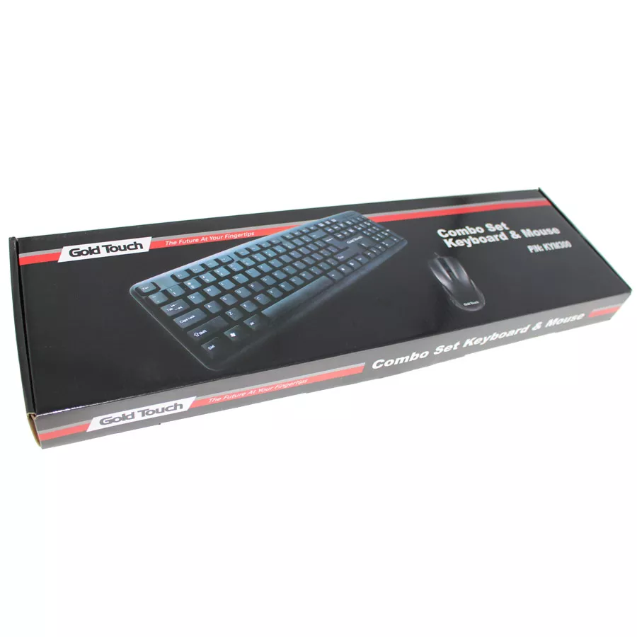 Ergonomic USB Keyboard and Mouse Gold Touch