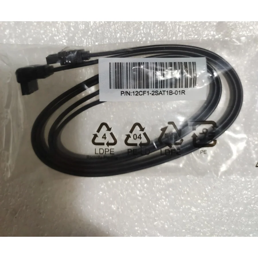 SATA 6Gbps Data Cable Pair, 90° Angled Connector with Latch, Black | 12CF1-2SAT1B-01R