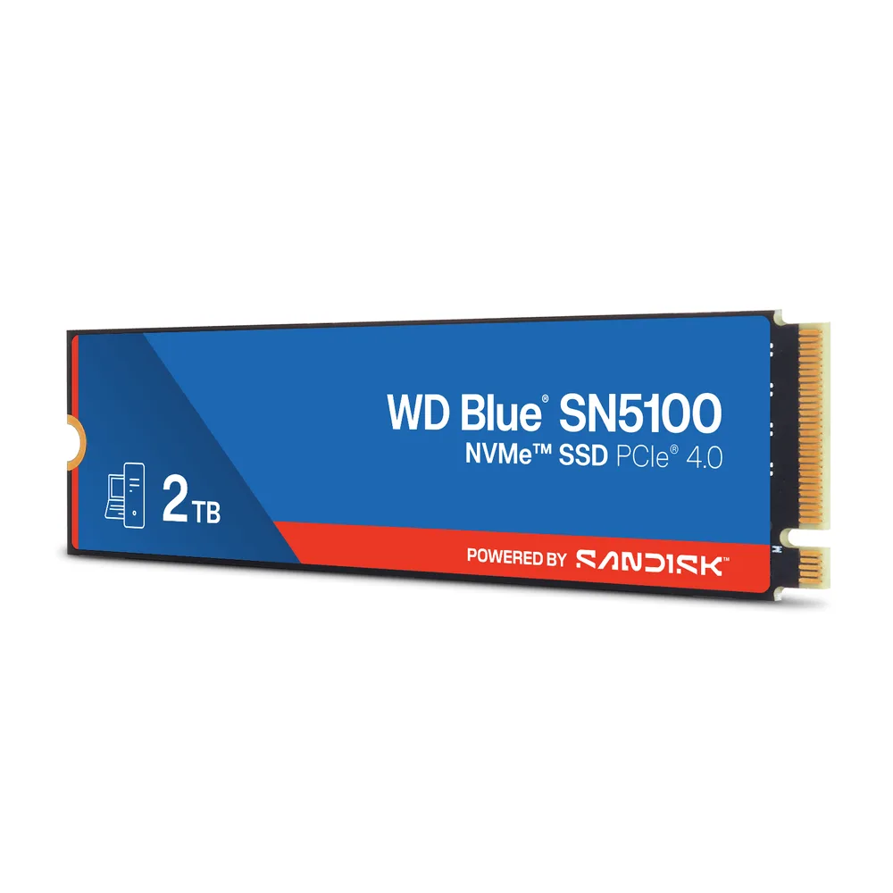 WD Blue SN5100 2TB — быстрый NVMe-накопитель для профессиональной работы – ещё один ракурс