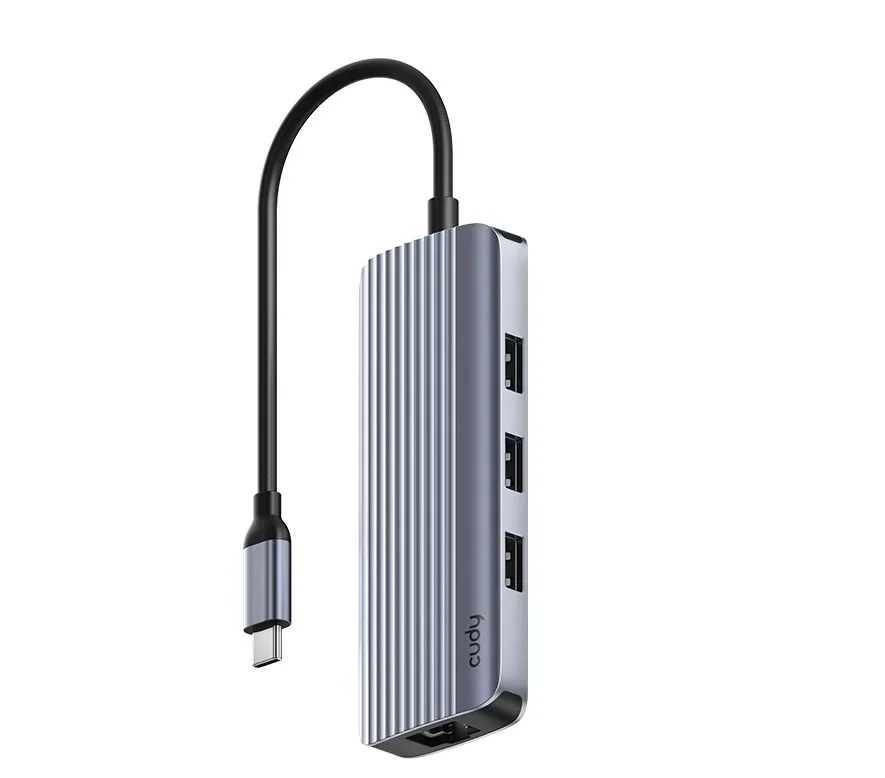 Docking Station CUDY UH606 6-in-1 USB-C Hub with Gigabit Ethernet