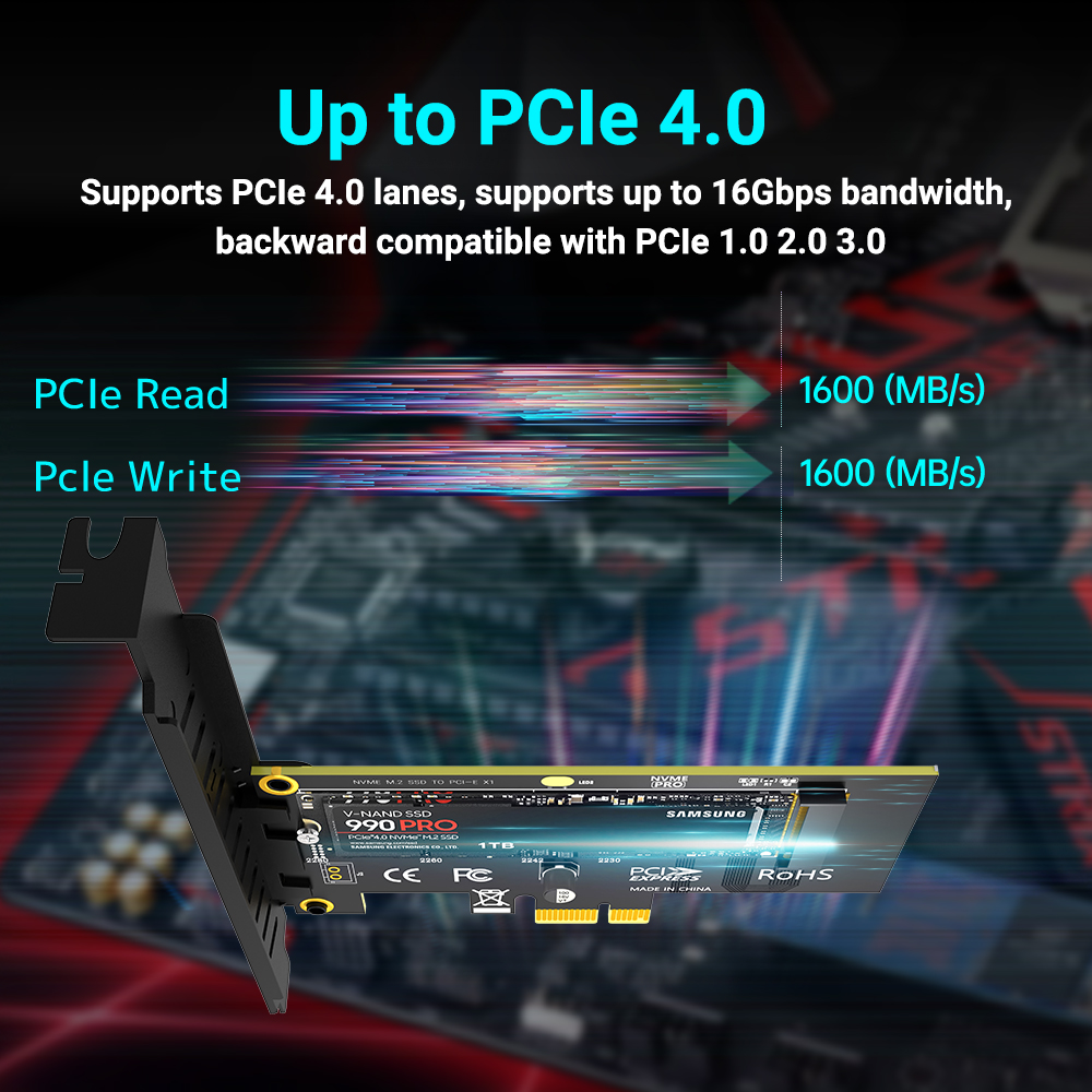 NVMe to PCIe x1 Expansion Card