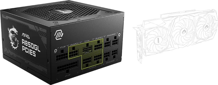 MSI MAG A850GL PCIE5 – חזית המוצר