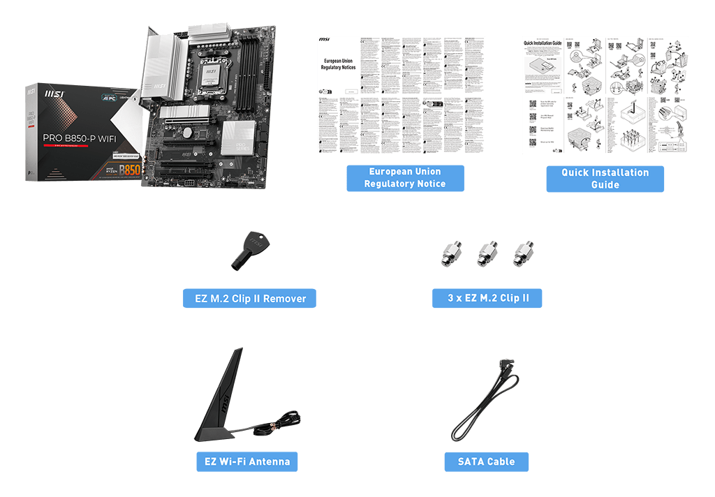 MSI PRO B850-P WIFI Box Content