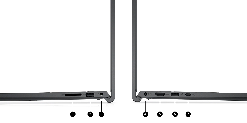 Dell Pro 15 Essential ports and slots map