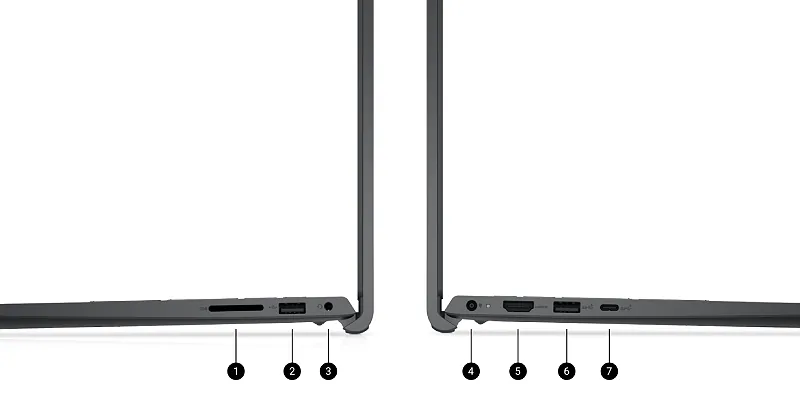 Dell Pro 15 Essential ports and slots map