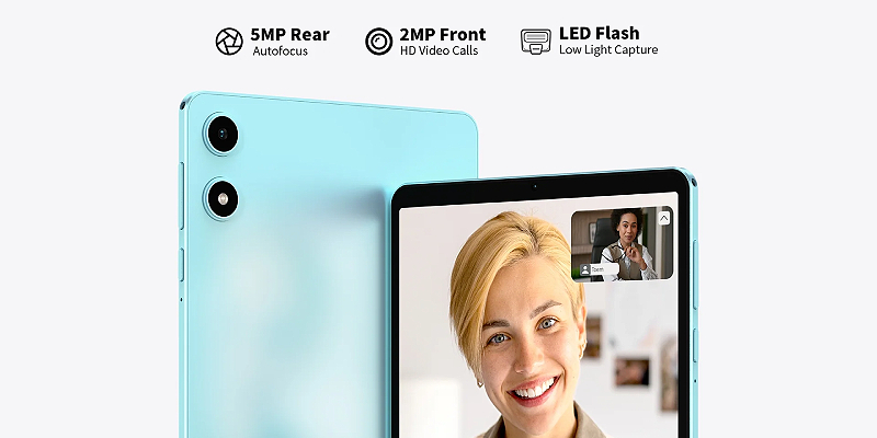5MP rear camera with flash and 2MP front camera