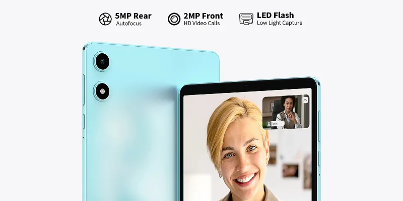 מצלמה אחורית 5MP עם פלאש וקדמית 2MP
