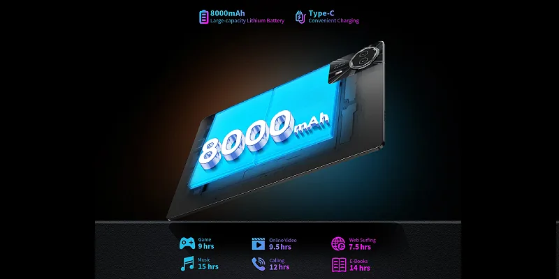 Аккумулятор 8000 мА·ч и зарядка Type-C