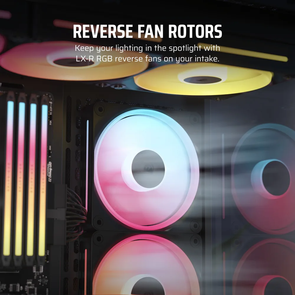 Corsair iCUE LINK LX120-R RGB Reverse Black Fan Kit – More Details