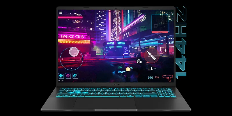 ASUS V16 экран FHD 144Hz соотношение экран-корпус 89%