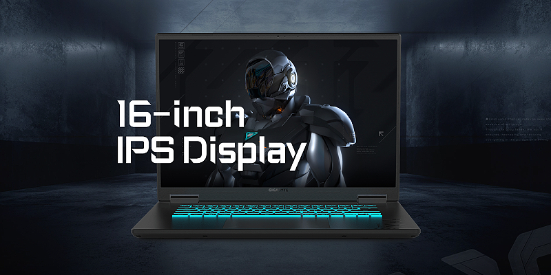 16‑inch IPS display with thin bezels