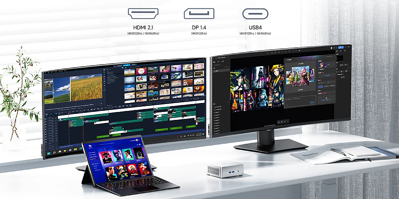 Multi‑monitor setup – up to 3× 4K displays