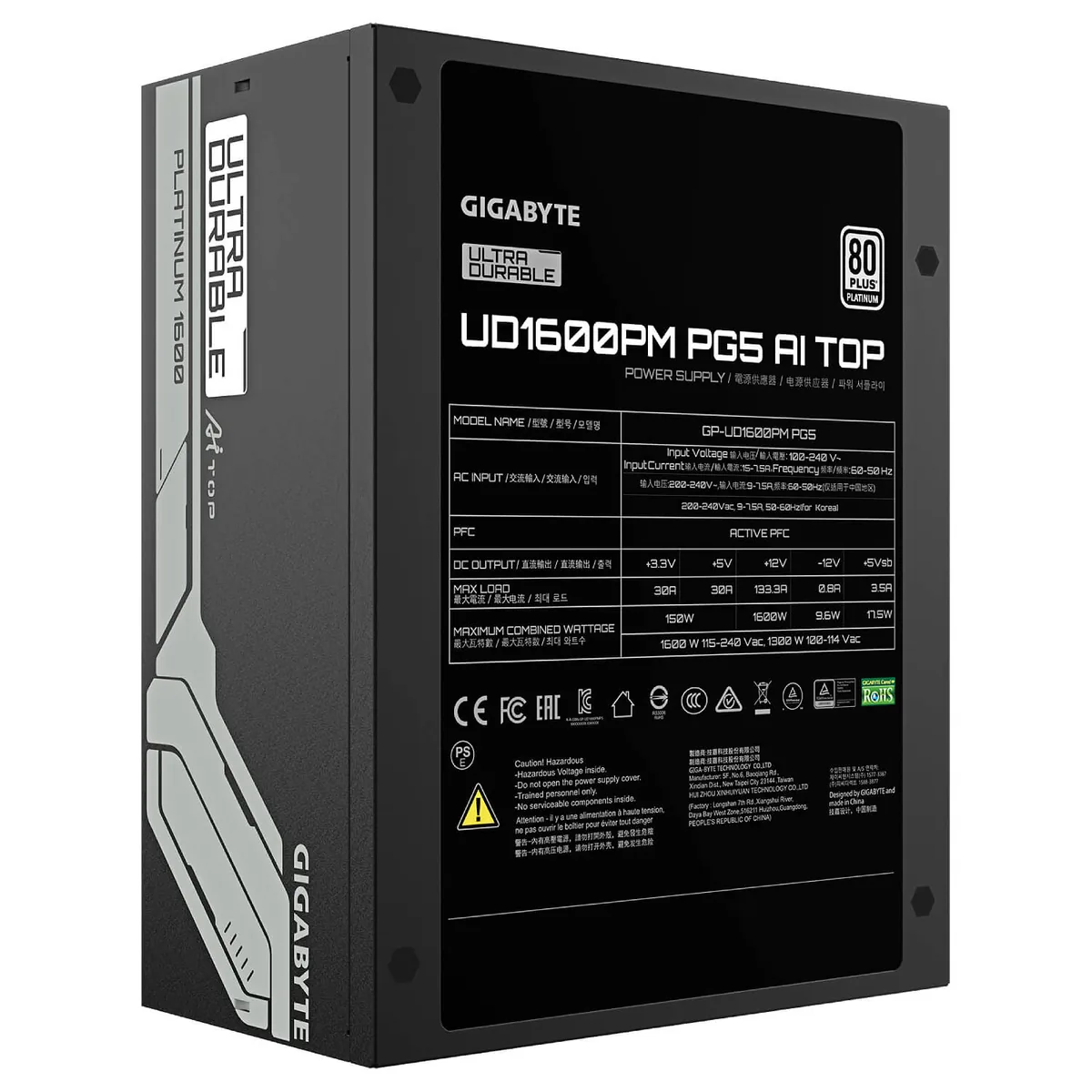 Gigabyte UD1600PM PG5 AI TOP 1600W – technical details