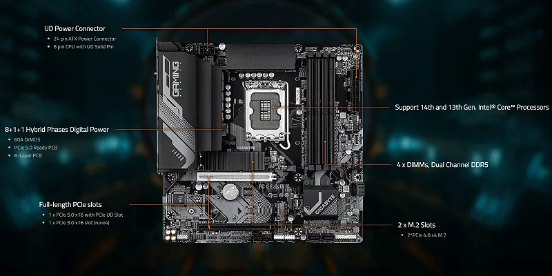 Gigabyte B760M GAMING X WIFI6E GEN5
