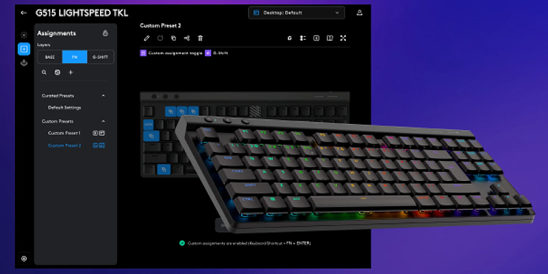 Advanced customization in G HUB and KEYCONTROL