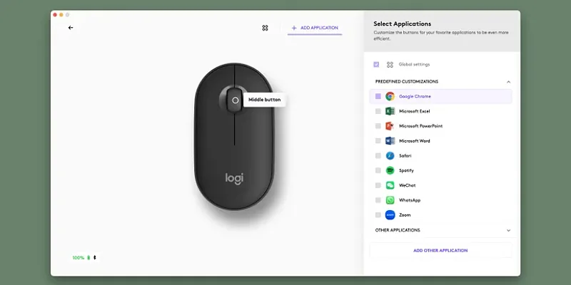 Logi Options+ התאמה אישית