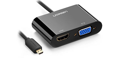 Адаптер Micro HDMI — HDMI и VGA — 4K-изображение