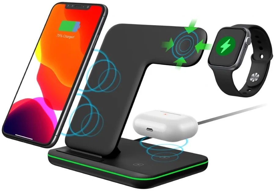 Wireless Charger Miracase MQIW505 15W 3IN1 Black