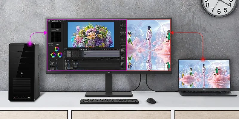 Wide workspace for multitasking