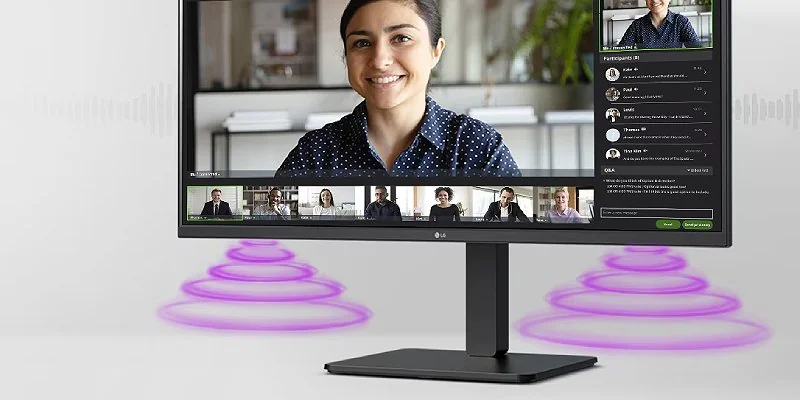 Built-in speakers and adjustable stand