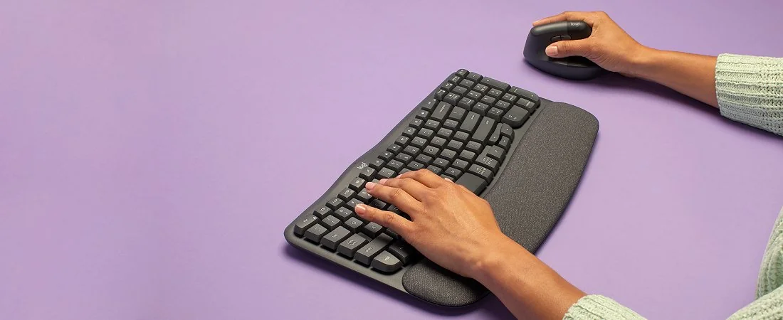 סט Logitech Wave Keys and Lift אלחוטי בגרפיט
