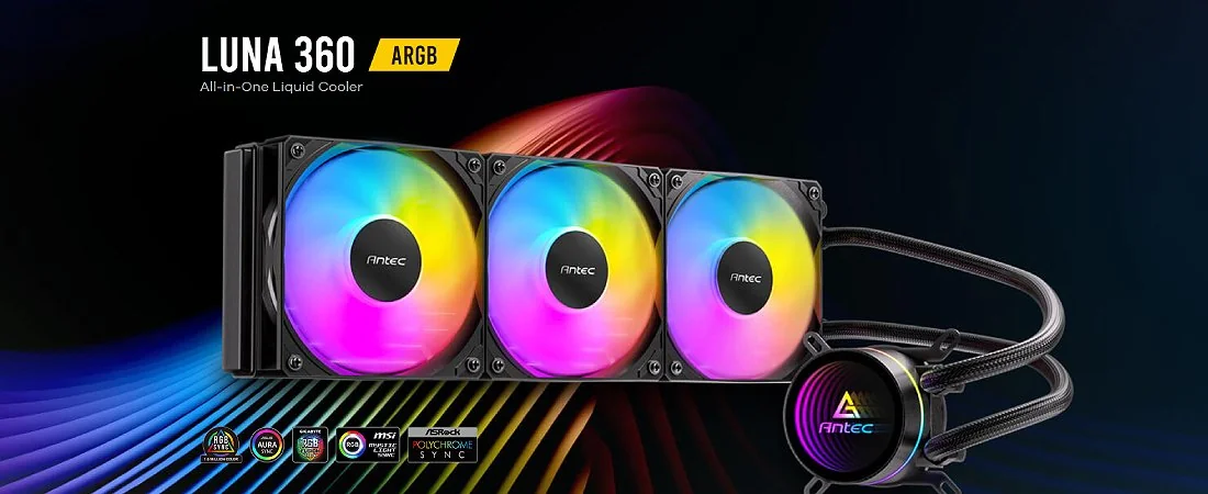 Жидкостный кулер Antec Luna 360 ARGB чёрный общий вид