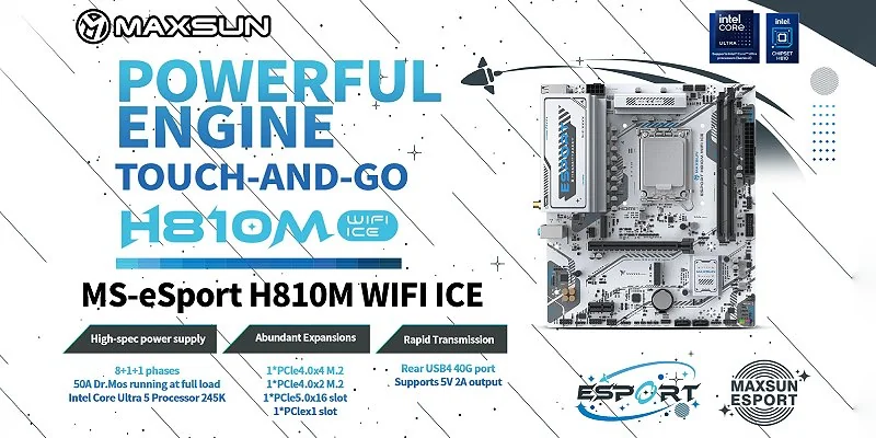MAXSUN eSport H810M WiFi ICE white motherboard