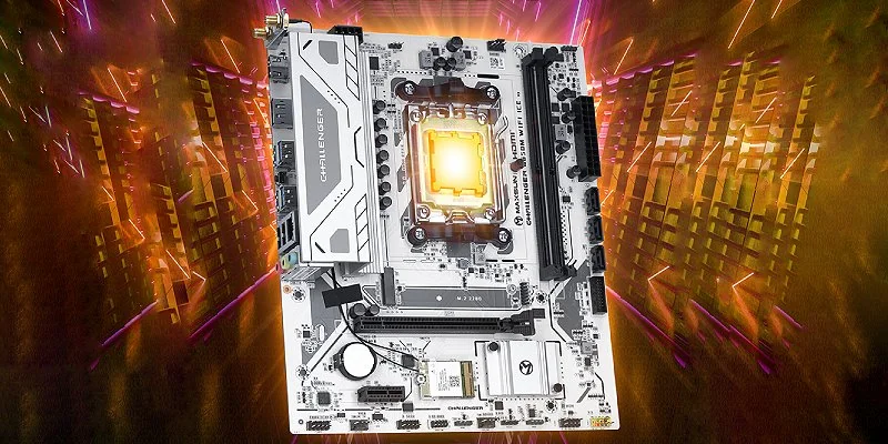 לוח אם MAXSUN Challenger B650M WiFi ICE V2 עם שריון כסוף-לבן