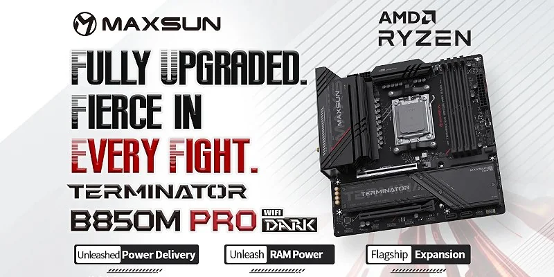 MAXSUN Terminator B850M DARK WiFi dark-themed motherboard
