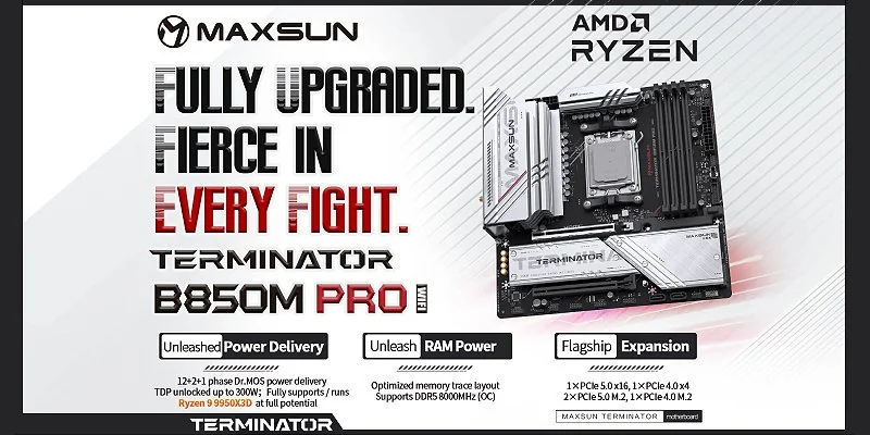 לוח אם MAXSUN Terminator B850M PRO WIFI לתושבת AM5