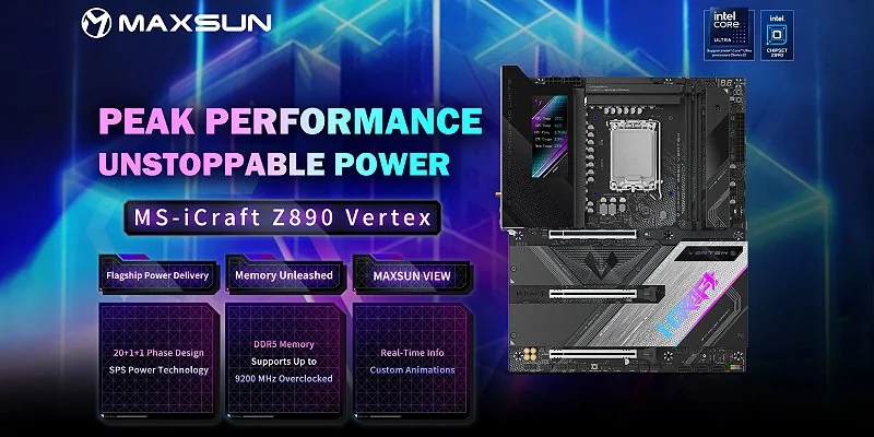 MAXSUN iCraft Z890 VERTEX ATX motherboard layout