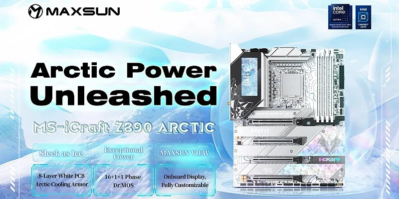 לוח אם MAXSUN iCraft Z890 ARCTIC בתצורת ATX