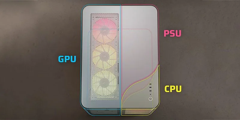 מארז Corsair AIR 5400 לבן מבט כללי