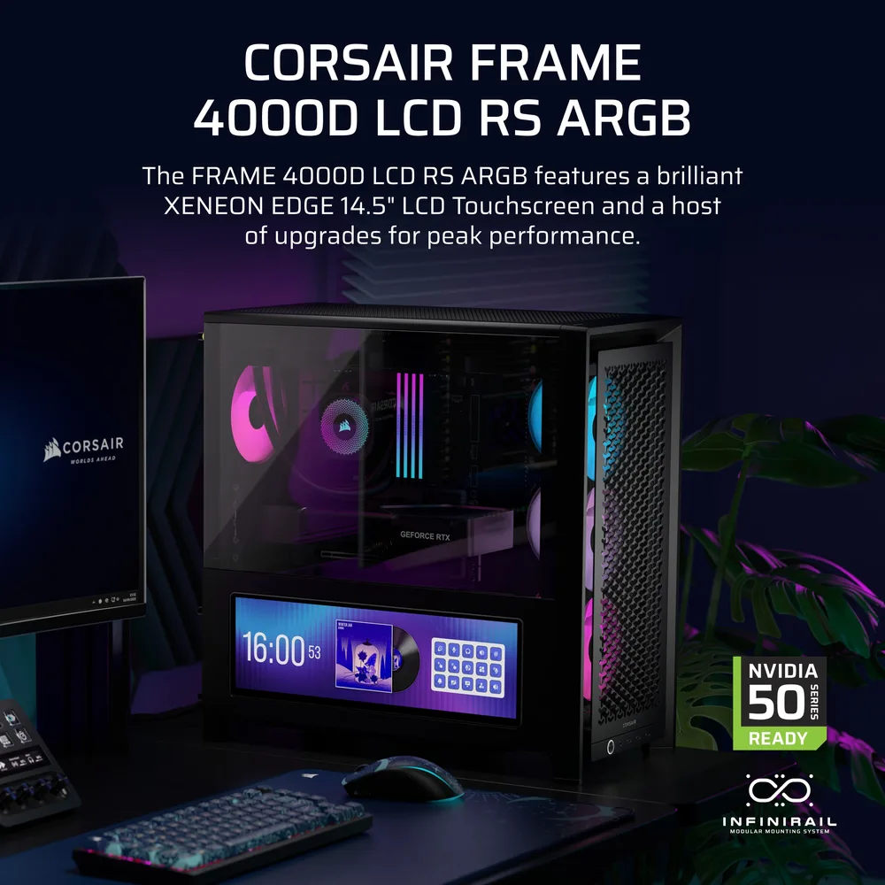 Corsair FRAME 4000D RS ARGB Premium Black — PC Case with LCD Display – Another View