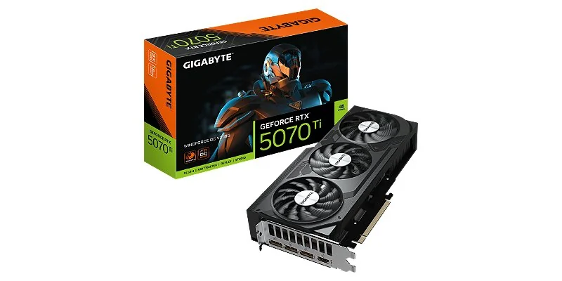 כרטיס מסך Gigabyte GeForce RTX 5070 Ti WINDFORCE OC V2 16G מבט כללי