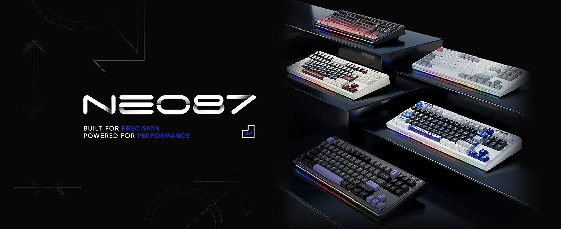 Общий вид белой клавиатуры 1StPlayer NEO87