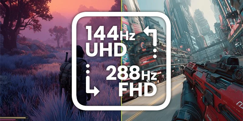 מצב רענון כפול 144Hz ו-288Hz של מסך IIYAMA