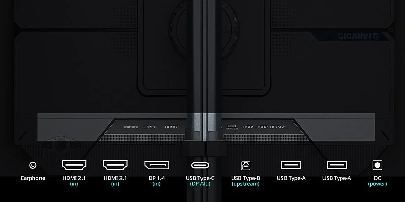 Общий дизайн игрового монитора Gigabyte OLED