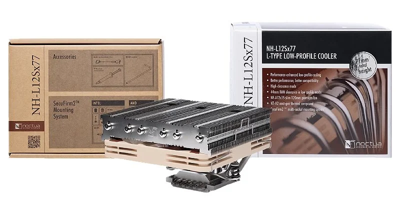 קירור Noctua NH-L12Sx77 נמוך-פרופיל עם שישה צינורות חום