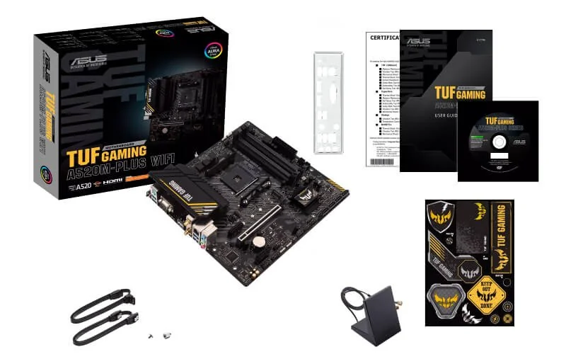 Материнская плата Asus TUF GAMING A520M-PLUS WiFi общий вид