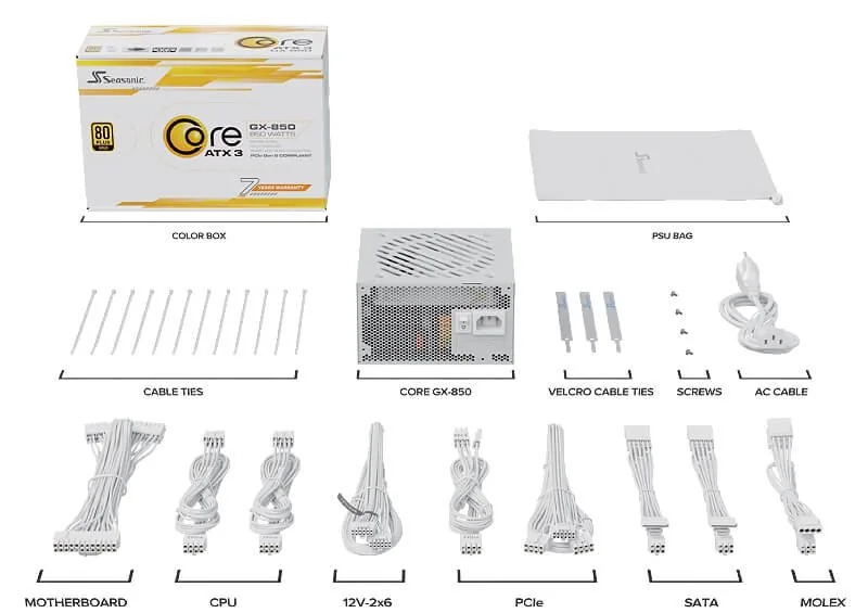 White modular braided cables