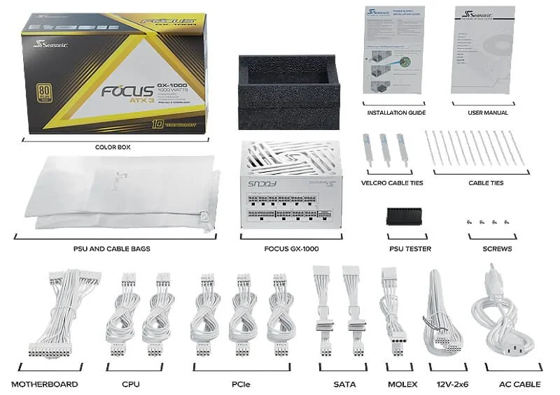 Seasonic Focus GX-1000 white power supply