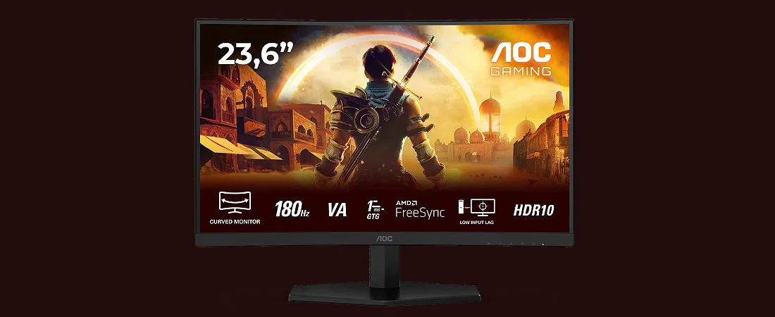מסך גיימינג קעור AOC 23.6 אינץ' VA