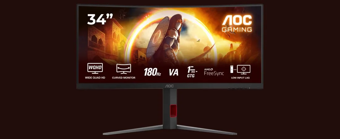 Изогнутый монитор AOC 34 дюйма UWQHD
