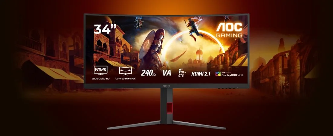 Изогнутый дисплей AOC VA QHD